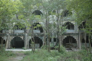 The famous band Beatles spent several days at this Ashwarm in 1968, today the meditation camp has been acquired by the Indian government and the memories of the Beatles lives on only with wild elephants, tigers, monkeys and public art as the camp is now in ruins with nature reclaiming it as it stands on the banks of the River Ganga. The Beatles were an English rock band that formed in Liverpool in 1960. With members John Lennon, Paul McCartney, George Harrison and Ringo Starr, they became widely (Photo by Pallava Bagla/Corbis via Getty Images)