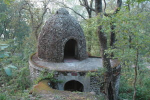 The famous band Beatles spent several days at this Ashwarm in 1968, today the meditation camp has been acquired by the Indian government and the memories of the Beatles lives on only with wild elephants, tigers, monkeys and public art as the camp is now in ruins with nature reclaiming it as it stands on the banks of the River Ganga. The Beatles were an English rock band that formed in Liverpool in 1960. With members John Lennon, Paul McCartney, George Harrison and Ringo Starr, they became widely (Photo by Pallava Bagla/Corbis via Getty Images)